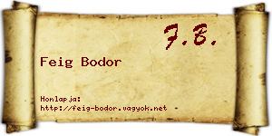 Feig Bodor névjegykártya